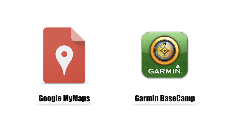 App google my maps e BaseCamp per creazione itinerario
